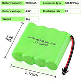 4.8 V 2400 mAh NI-MH AA battery with SM-2P 2-pin connector and USB charging cable