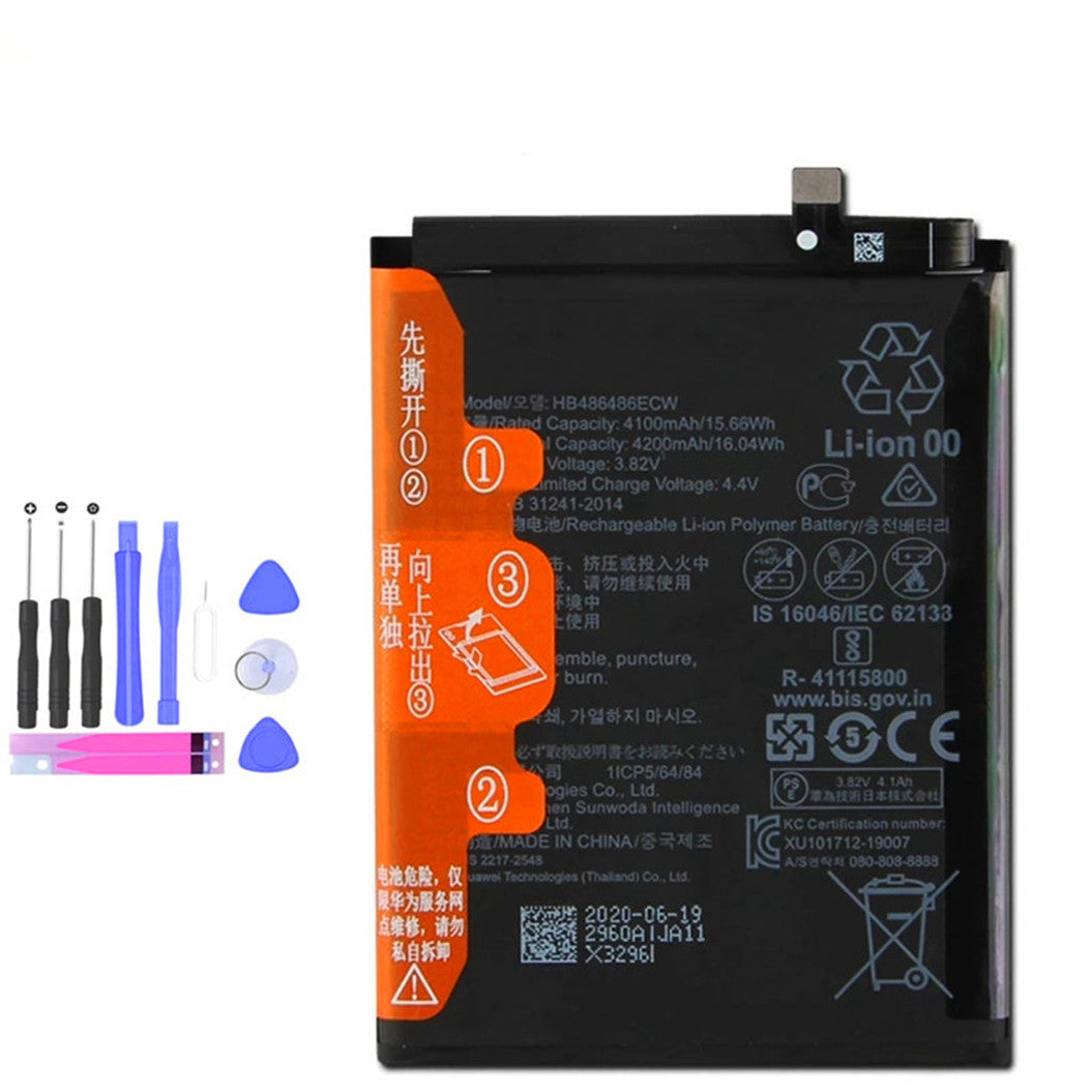 Bateria de Substituição 4200mAh HB486486ECW para Smartphone Huawei P30 Pro / P30Pro / Mate20 Pro / Mate 20 Pro