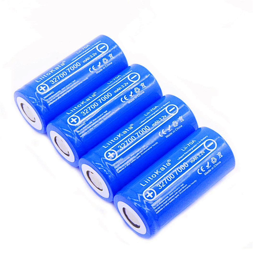 4 peças de Bateria 3.2V 32700 6500mAh LiFePO4 para Descarga Contínua Máxima de 55A, Alto Desempenho