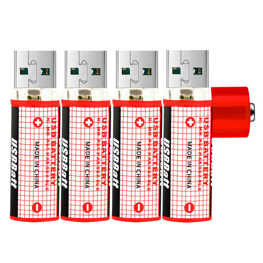 4 peças de Bateria AA 1.2V 1450mAh para NIMH USB AA 1450 com Cartão de Cor CE FCC ROHS