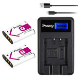 2 pieces 3.7v 1200mah lithium-ion battery for NP-BY1 NPBY1 USB LCD charger for Sony HDR-AZ1VR sports mini camera