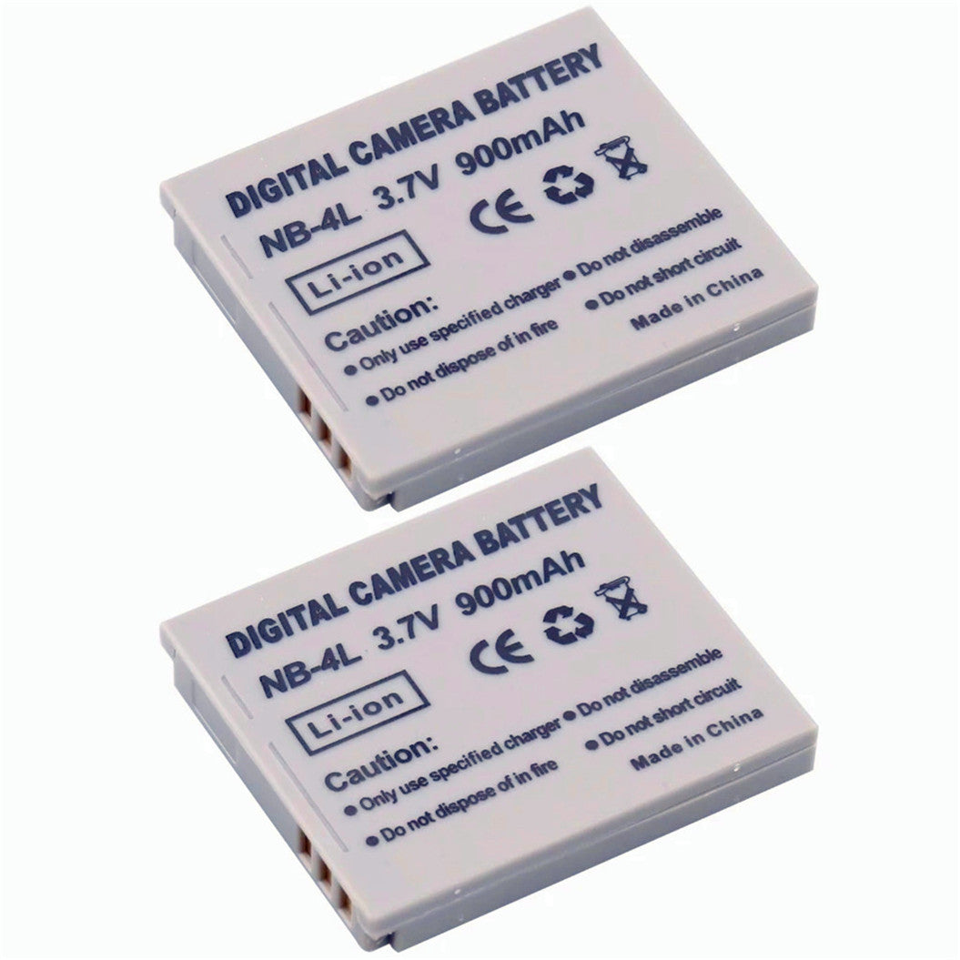 2 pieces 3.7v 900mah NB-4L NB4L NB 4L lithium-ion battery for Canon PowerShot SD40 SD200 SD300 SD940