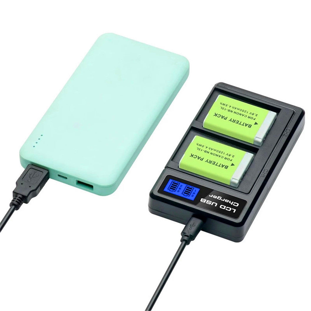 Lot de 2 batteries lithium-ion 3,6 V 1 250 mAh NB-13L pour Canon PowerShot g7sx730 hs