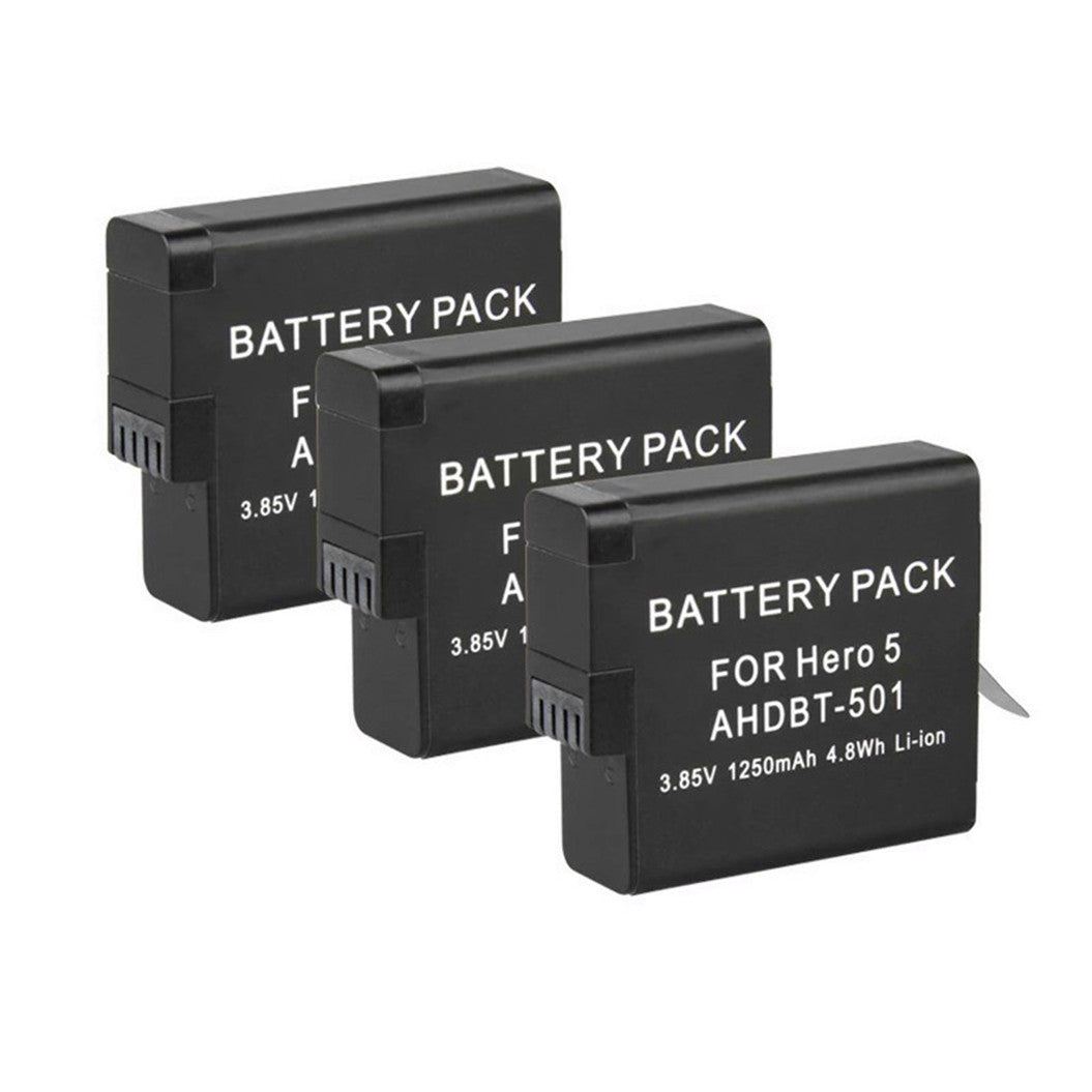 3.7v 1250mAh AHDBT- 501 lithium-ion battery for Gopro Hero 5 Go Pro Hero7 ahdbt-501