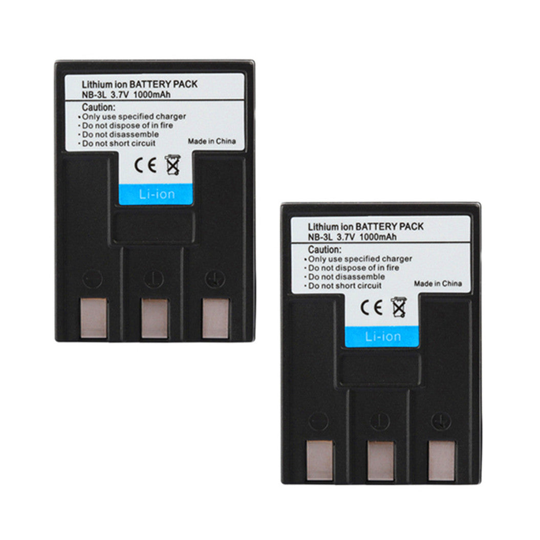 Batería de iones de litio NB-3L de 2 piezas, 7,4 V, 1000 mAh, para Canon ixus lls sd110 Ixy I2 I5 s700 110