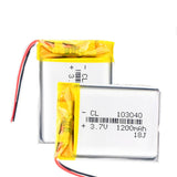 2 pieces 1200mAhli-ion Lipo cells Lithium Li-Po Polymer Battery For MP4 DVD GPS Bluetooth