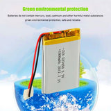 1000mAh 3.7V Polymer Lithium Rechargeable Li-ion Lipo Battery For GPS DVD MP3 MP5 Led