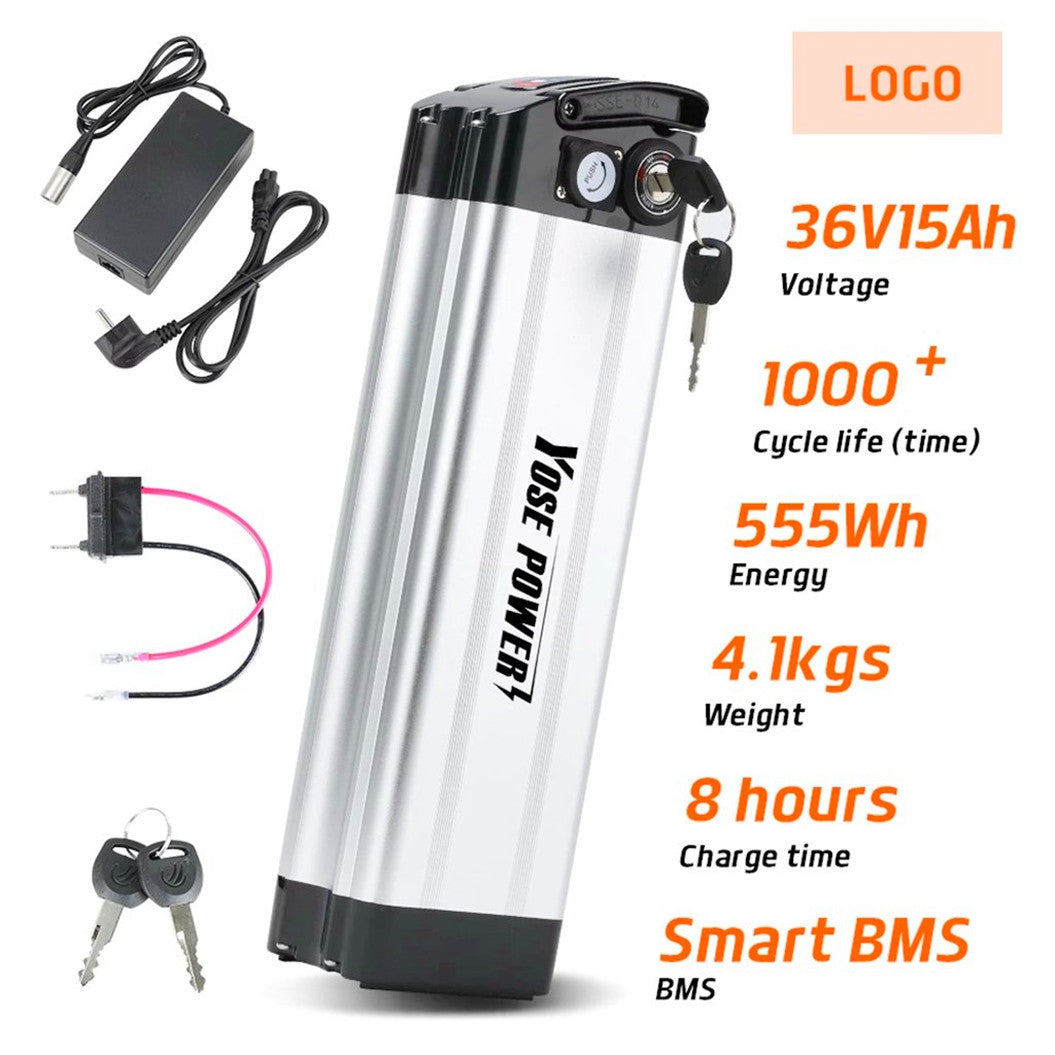 E-bike 18650 lithium 36V battery pack with USB silverfish battery for MiFa bicycle Phylion XH370-10J lithium battery