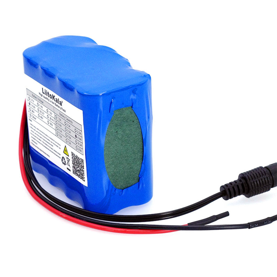 LiitoKala 18650 Li-ion battery 14.8 V 4.4 Ah Night fishing lamp heater Bergmann lamp amplifier battery with BMS
