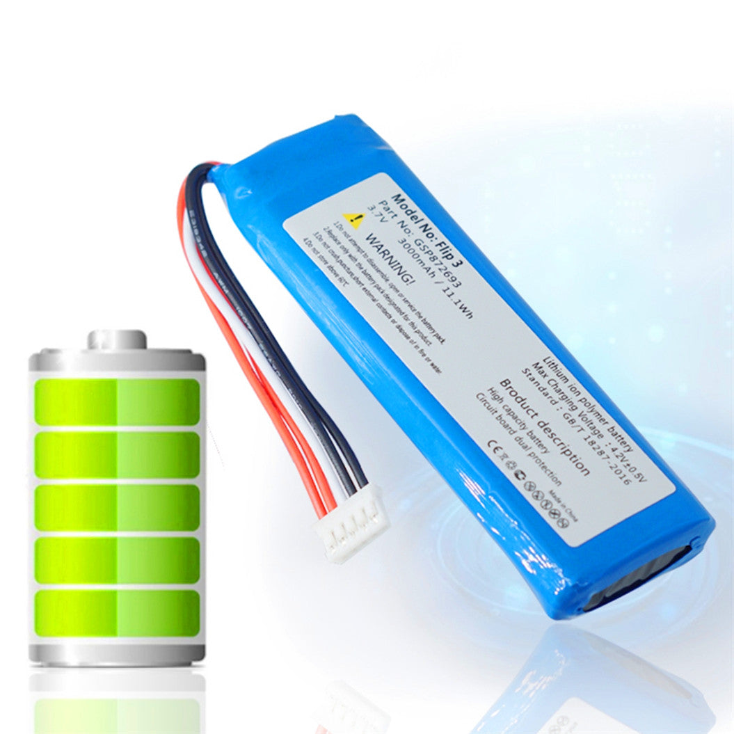 Batterie de haute qualité 3,7 V 3000 mAh pour JBL Flip 3 Flip 3 GRIS GSP872693 P763098 03
