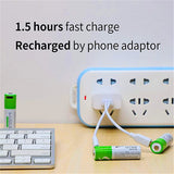 4 pieces of rechargeable USB AA lithium-ion battery, 1.5 V, 2600 mWh, rechargeable AA battery, 1.5 h quick charge, more constant