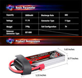 11.1V 3000mAh LiPo battery with Dean T connector for Traxxas Slash, Slash 4x4, Tamiya Super Clodbuster