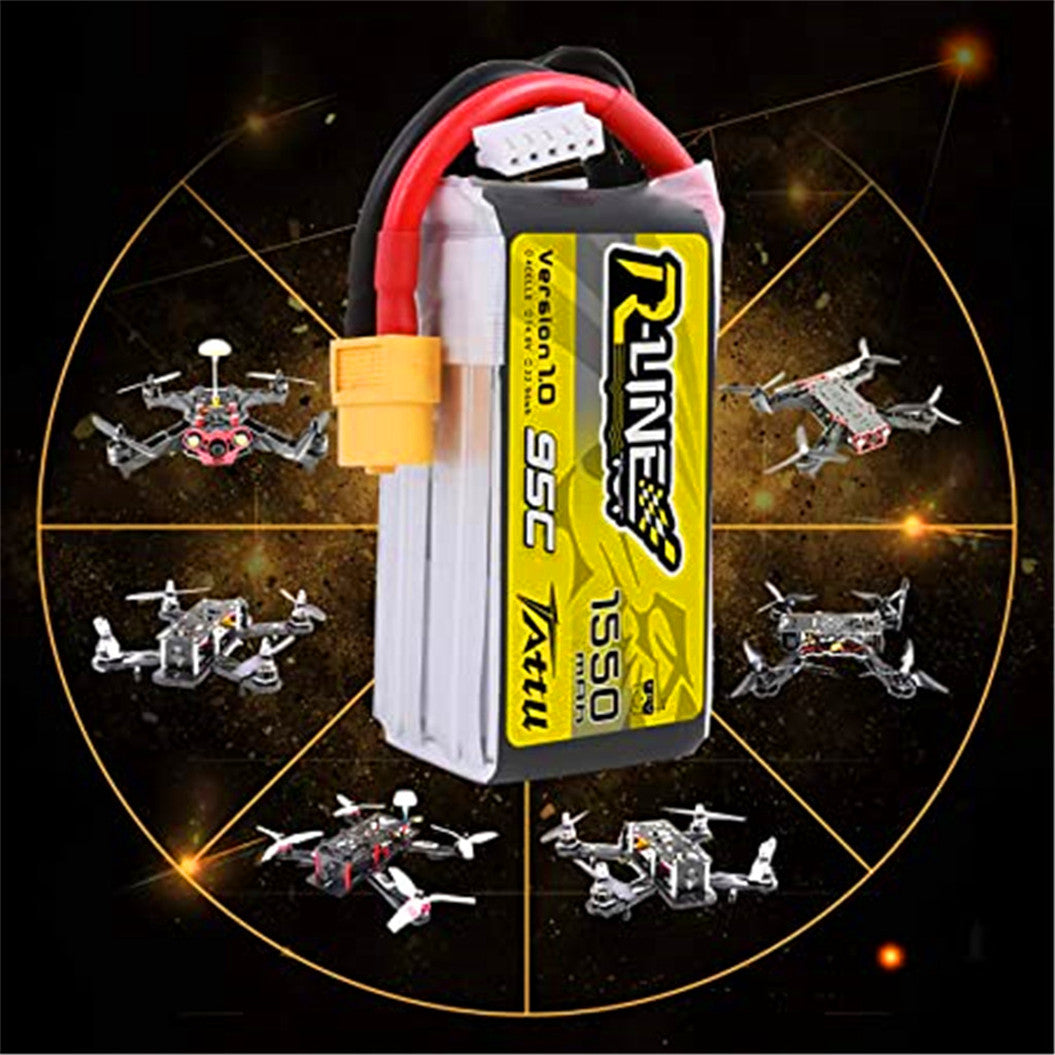 1550mAh 14.8V Battery for FPV Racing Quadcopters, helicopters, planes and model boats