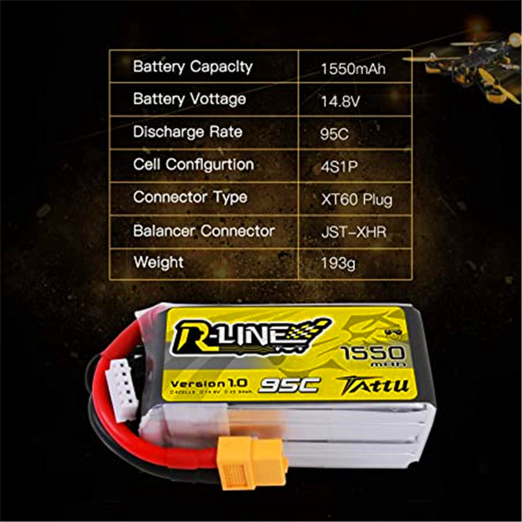 1550mAh 14.8V Battery for FPV Racing Quadcopters, helicopters, planes and model boats