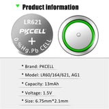 40PCS AG1 1.5 V LR60 SR621 SR621SW 164 364A for watches, calculators, remote controls, toys