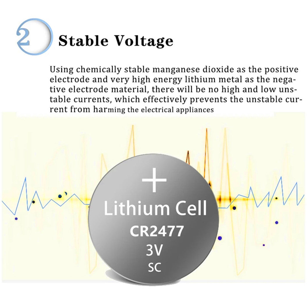 5pcs CR2477 3V lithium button battery for Computers, cameras, digital cameras, pdas, remote controls