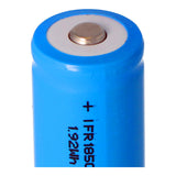 18500 600mAh 3.2V LiFePo4 battery, note dimensions approx. 49.95x18.15mm button