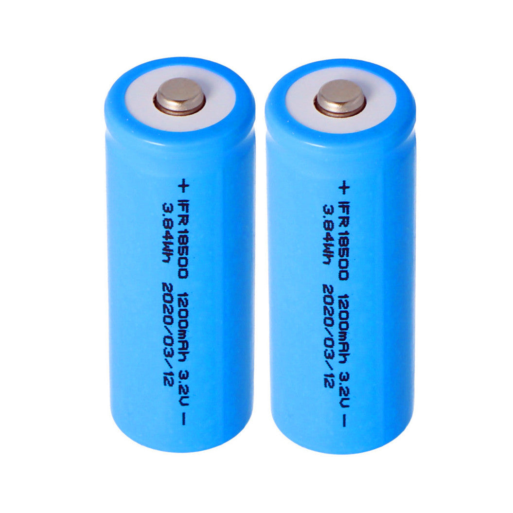 2 pieces batteries 17.5x48mm 1000mA 18500, suitable for Duracell solar lithium phosphate battery Li FePo4 3.2V