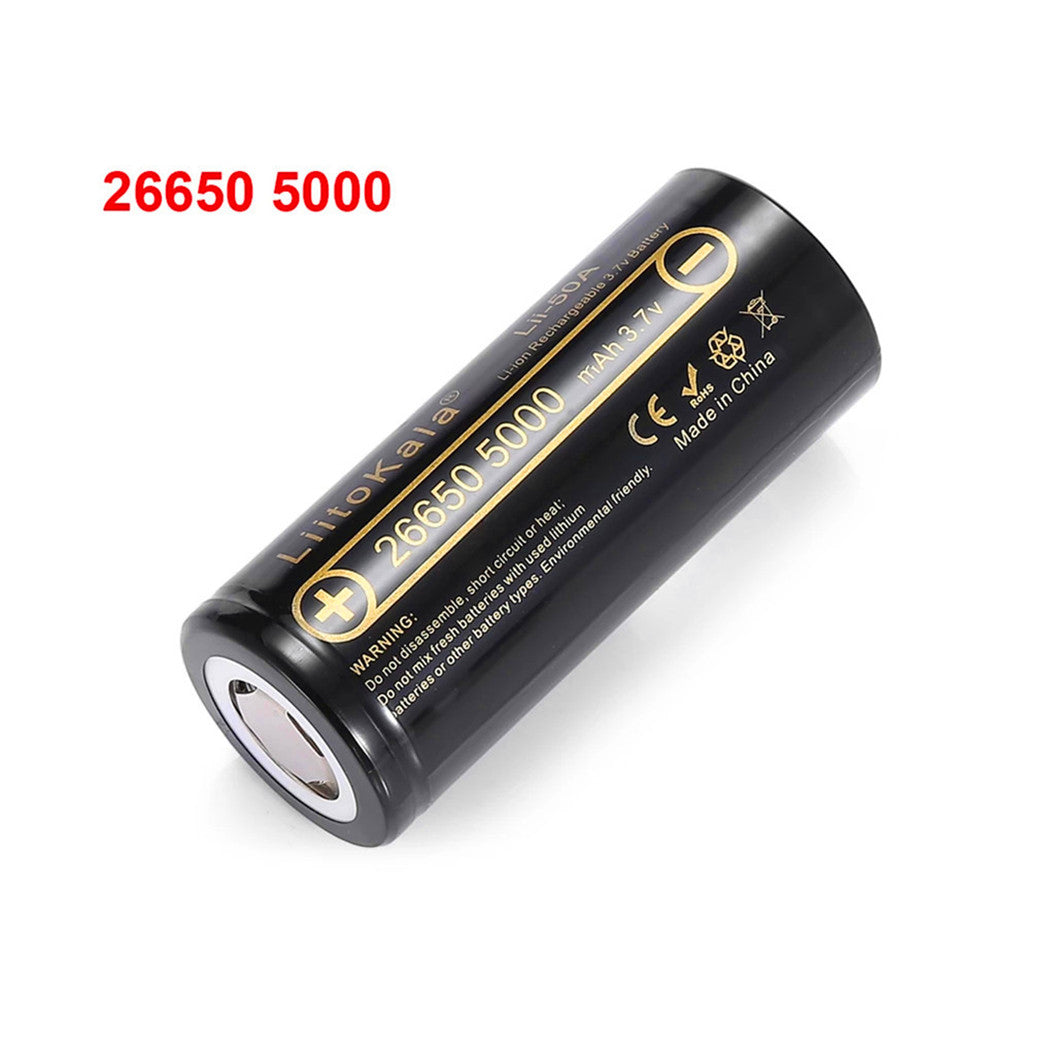 2pcs 26650 5000mAh high capacity lithium-ion battery Lii-50A 3.7V 26650-50A flashlight battery 20A new packaging