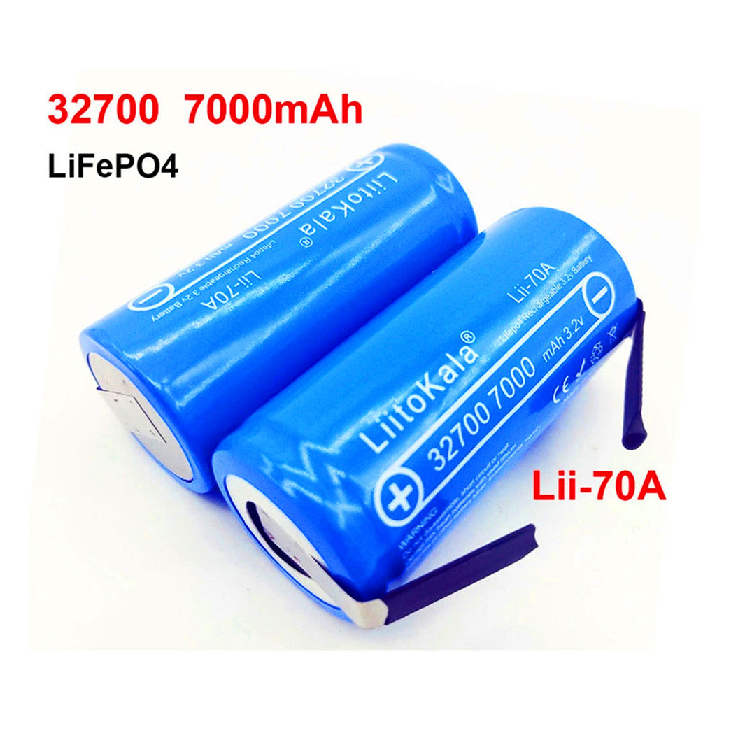 4 Peças Bateria Lii-70A de Alto Desempenho 3.2V 32700 7000mAh 6500mAh LiFePO4 com Descarregamento Contínuo de 35A-55A + Folha de Níquel