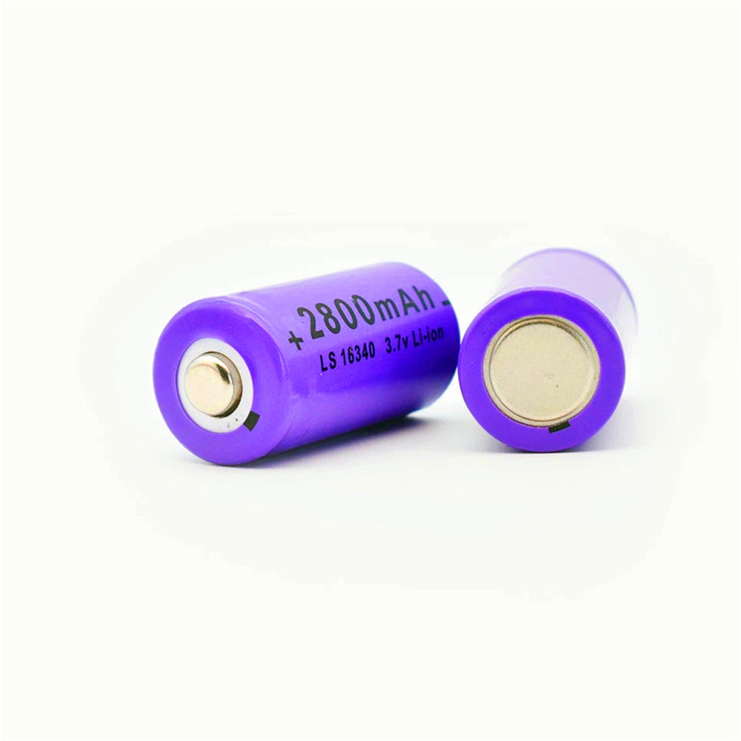 2個セット 3.7V 2800mAh リチウムイオン 16340 バッテリー（LED懐中電灯・ヘッドランプ対応）
