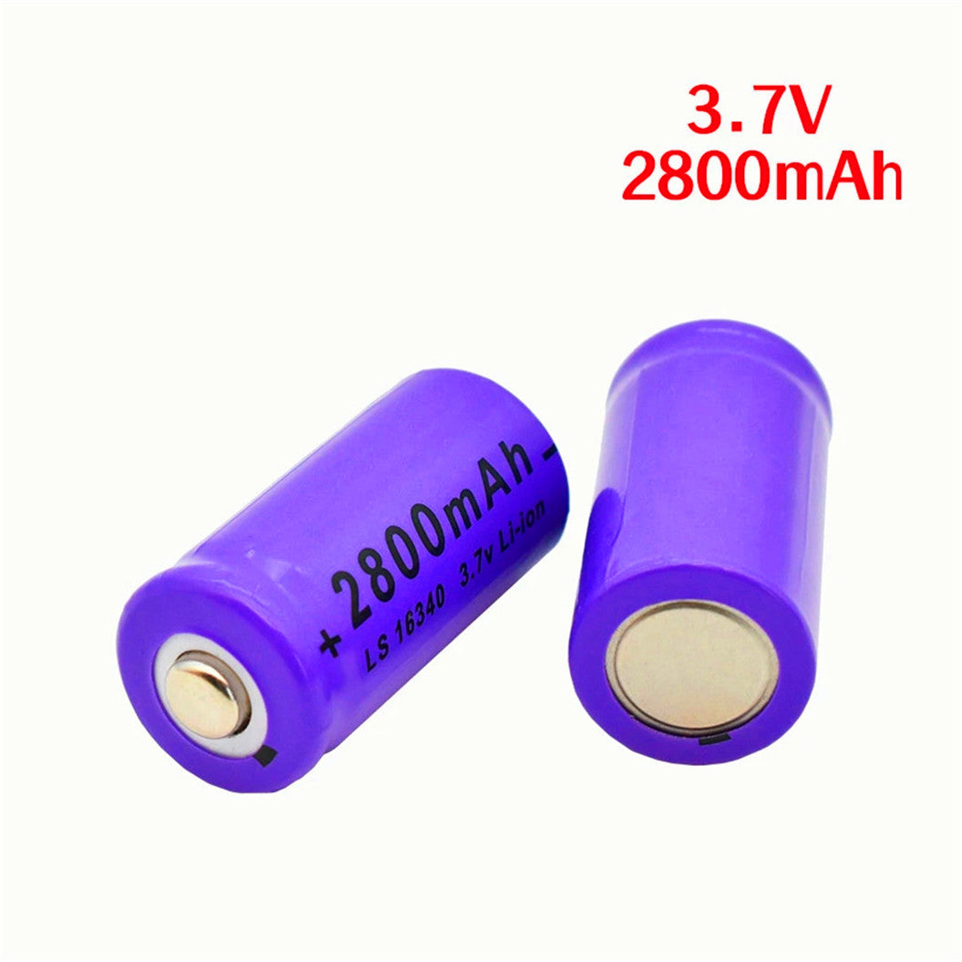2個セット 3.7V 2800mAh リチウムイオン 16340 バッテリー（LED懐中電灯・ヘッドランプ対応）