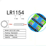 20PCS AG13 button battery 1.55V alkaline button battery LR44 357A S76E G13 for electronic remote control of the watch