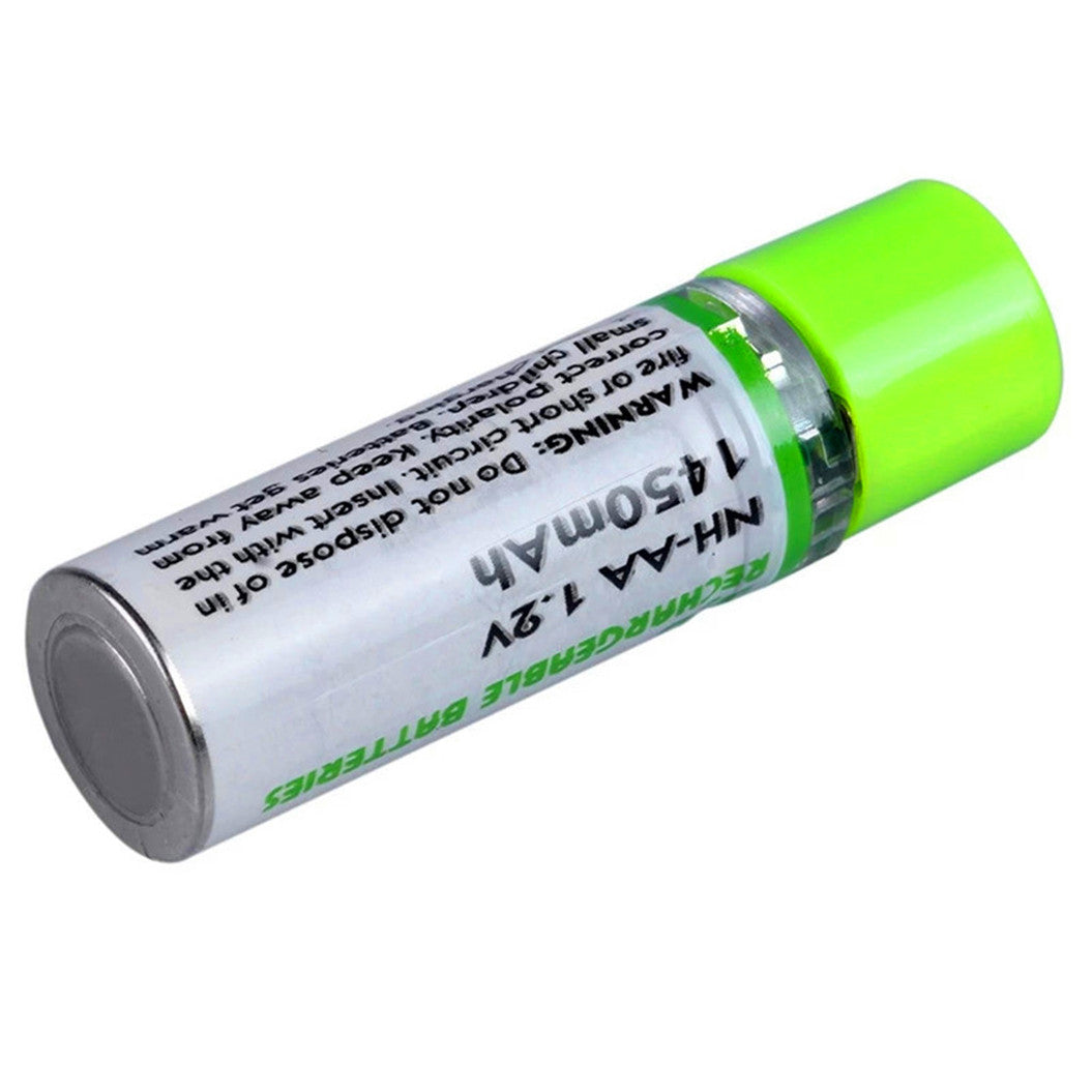6 Peças de Bateria Recarregável Ni-Mh 1.2V 1450mAh AA com Carregamento USB para Depilador, Controle Remoto e Outros Dispositivos