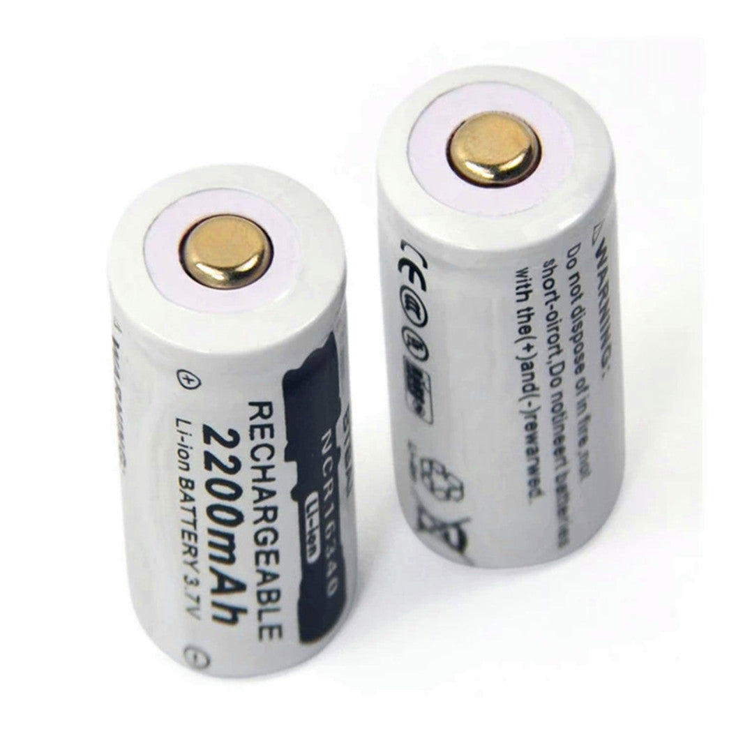 6 pieces 3.7 V 2200 mAh Li-Ion 16340 battery CR123A battery 3.7 V CR123 laser pointer LED flashlight battery