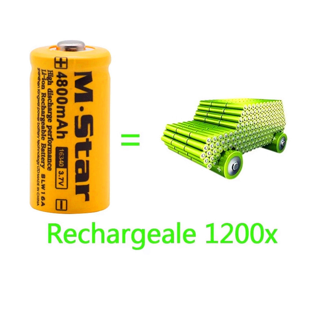 4 pieces 4800mAh 3.7V lithium ion 16340 battery cr123A battery for LED flashlight
