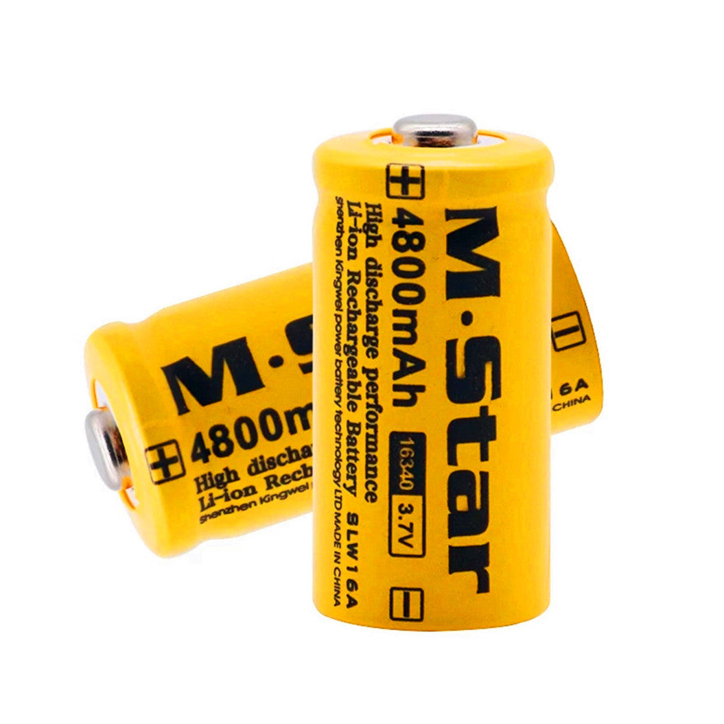 10個セット 大容量 4800mAh 3.7V リチウムイオン 16340 CR123A バッテリー（LED懐中電灯対応）