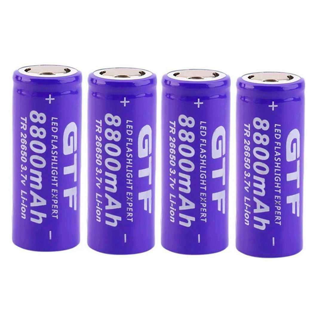 2 pieces 26650 battery 3.7 V 8800 mAh lithium ion battery flashlight –  BATTERYINT
