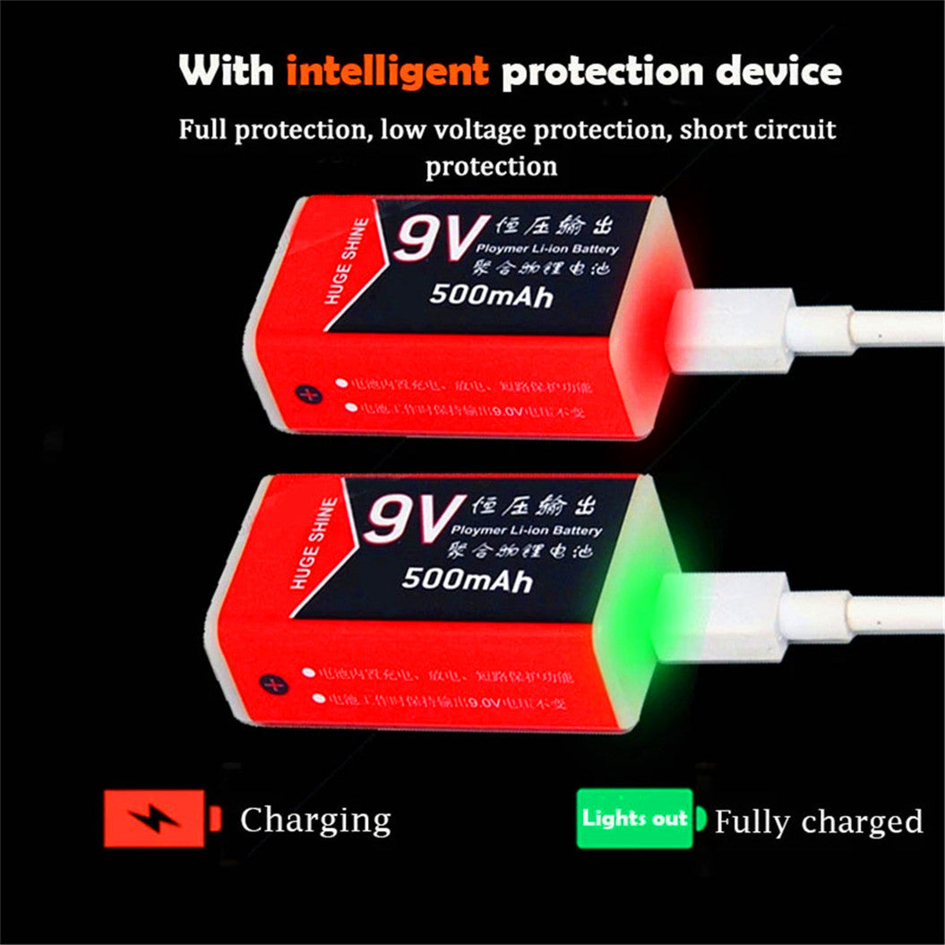 14450 500mAh 9V USB lithium-ion polymer battery for wireless multimeter microphone headset massager
