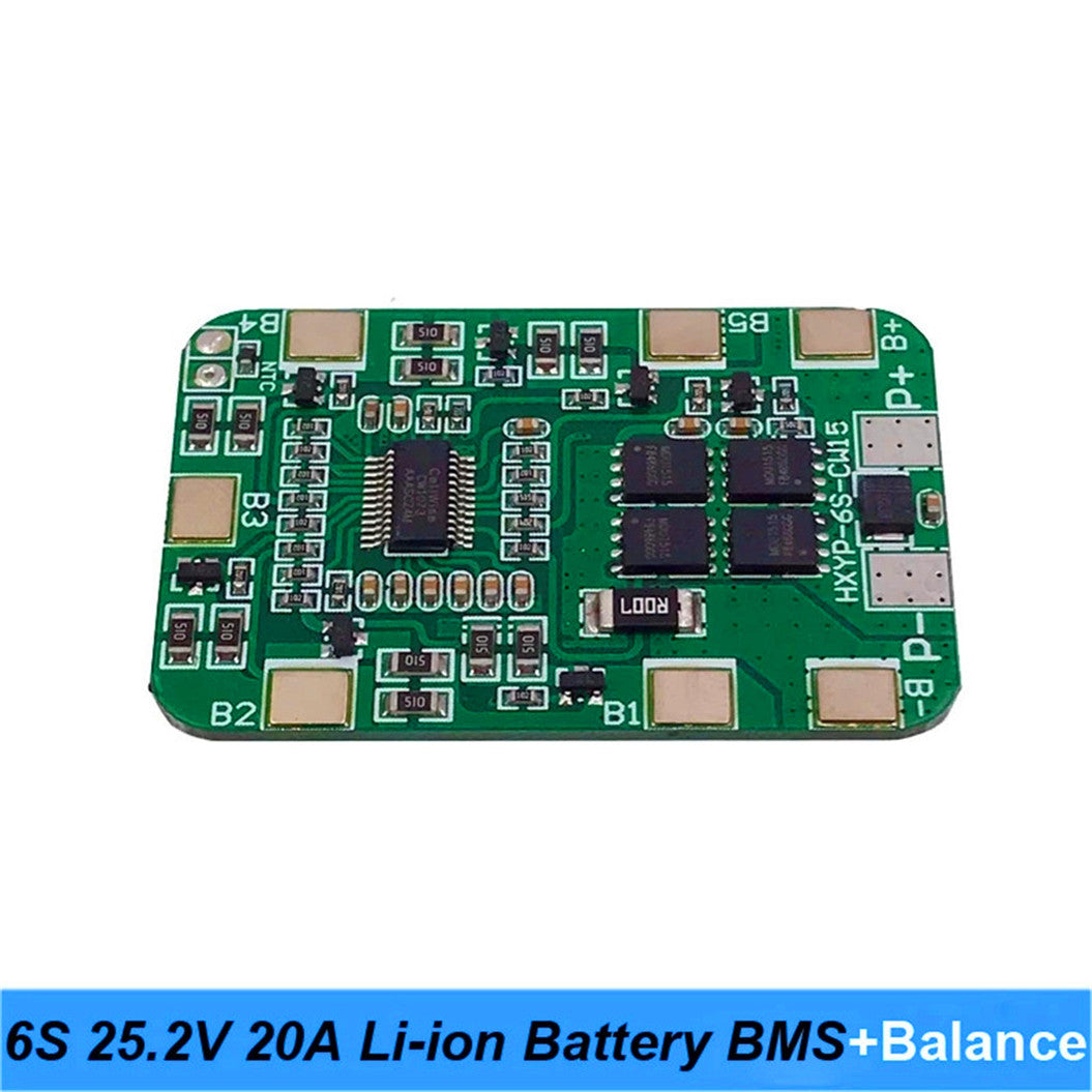 Placa de batería de litio BMS 6S 25,2 V 20 A con compensación de 25 V para destornillador y 24 V para pistolas de masaje muscular