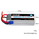 2 pieces EC5 22.2V 5000mAh 50C 100C 6S RC lithium polymer battery Align 7.2 Yak 54 remote-controlled four-axis helicopter drone