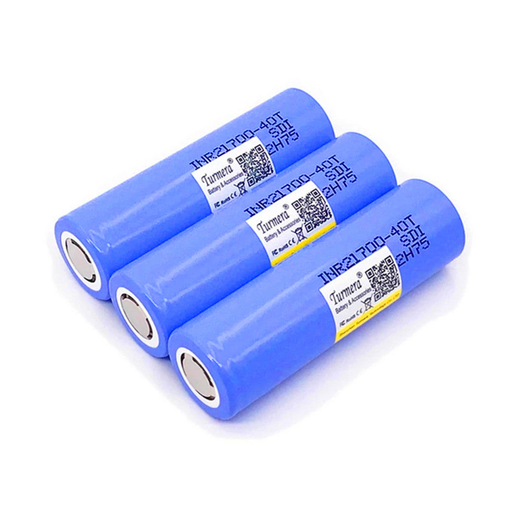 2개 세트 4000mAh 40A INR 21700 40T 충전식 리튬 배터리 진공청소기 및 Turmera용