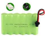 7.2v 2400mah AA NiMH Rechargeable Battery with SM/KET-2P Connector For Rc toys Cars Tanks Robots Boat