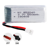 2 pieces 3.7V 550mAh Lipo Battery for JXD 523 523W H43WH RC car 852040