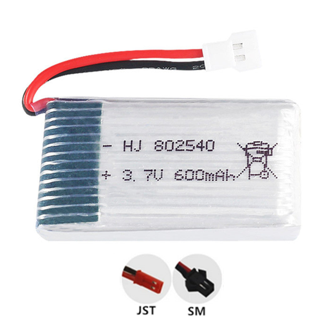 2 pieces 3.7v 600mAh 802540 li-polymer battery for X5C X5SW M68 Rc car