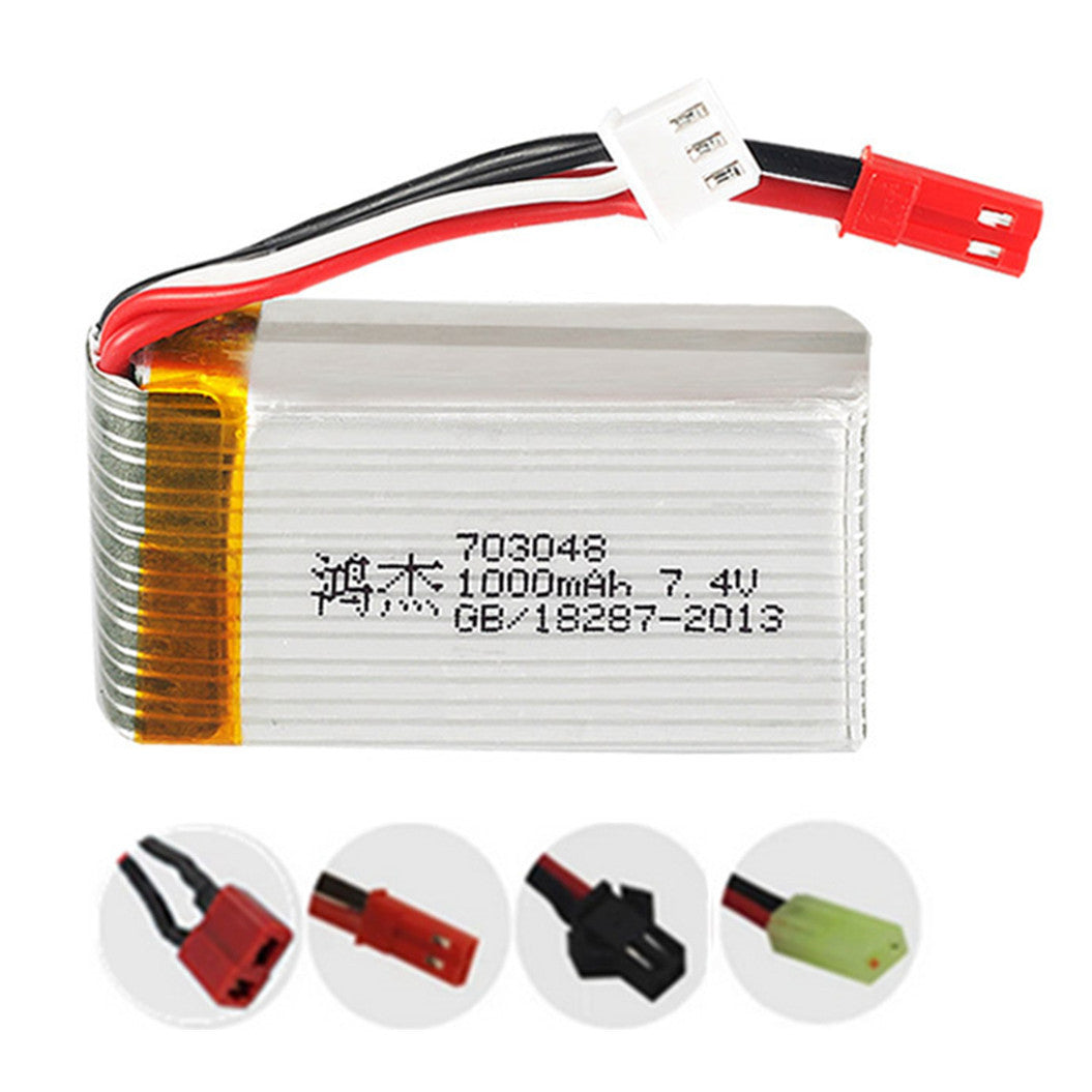 Batterie lithium-polymère 7,4 V 1000 mAh 703048 pour voiture radiocommandée MJXRC X600 U829A U829X X600