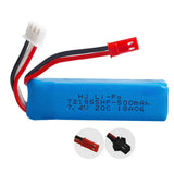 2 pieces 7.4v 500mAh 721855 li-polymer battery for WLtoys A202 A212 A222 Remote control high speed toy cars