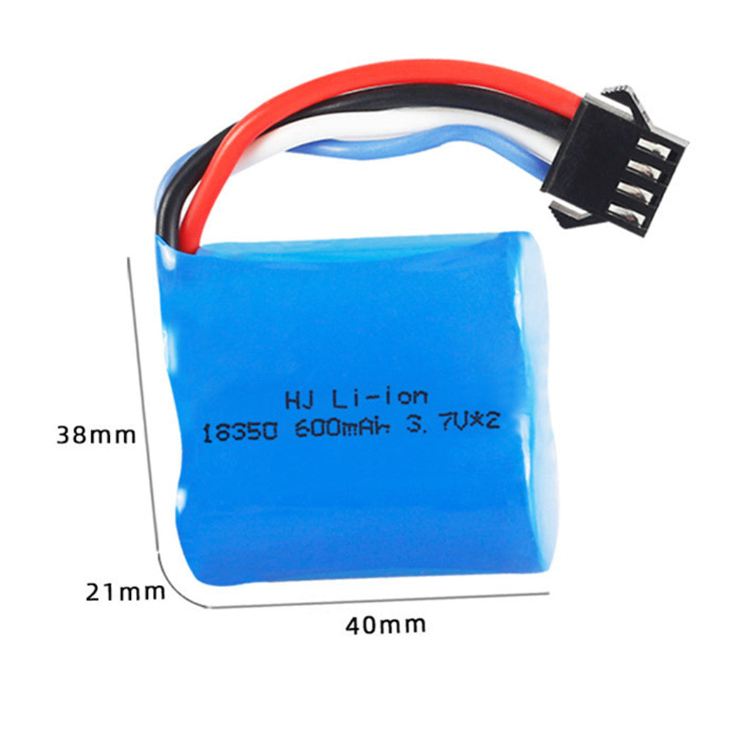 Batterie lithium-polymère 7,4 V 600 mAh 18350 pour hors-bord RC haute vitesse UDI UDI001