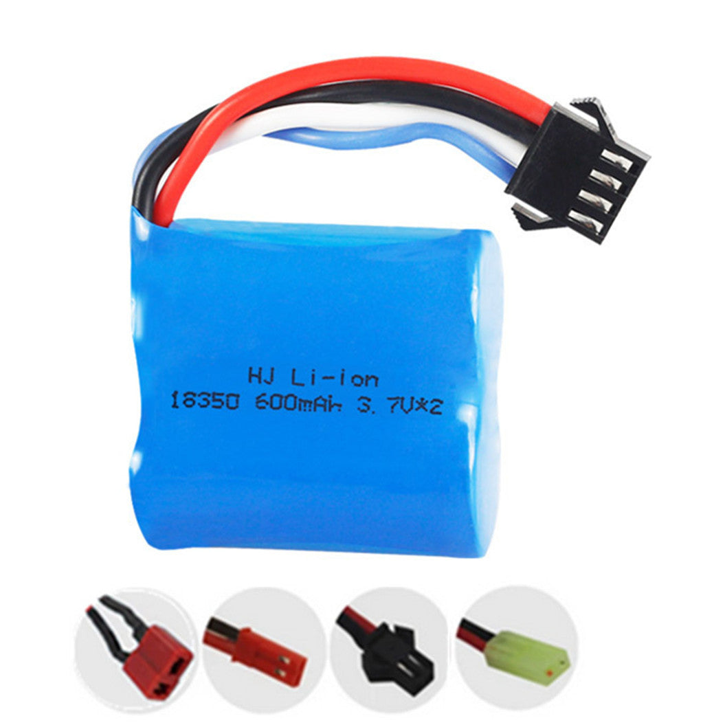 Batterie lithium-polymère 7,4 V 600 mAh 18350 pour hors-bord RC haute vitesse UDI UDI001