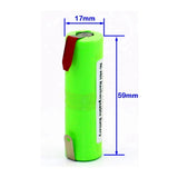 Ni-mh 2.4 V 1300mAh battery w / tabs for toothbrush Braun OralB razor 17290C2SL 17x56mm