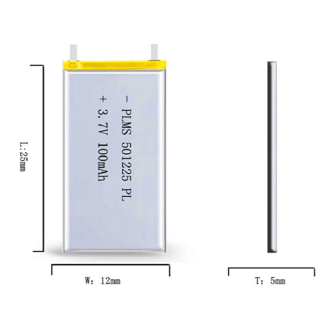 501225 3.7V 100mAh LiPo バッテリー デジタル製品用