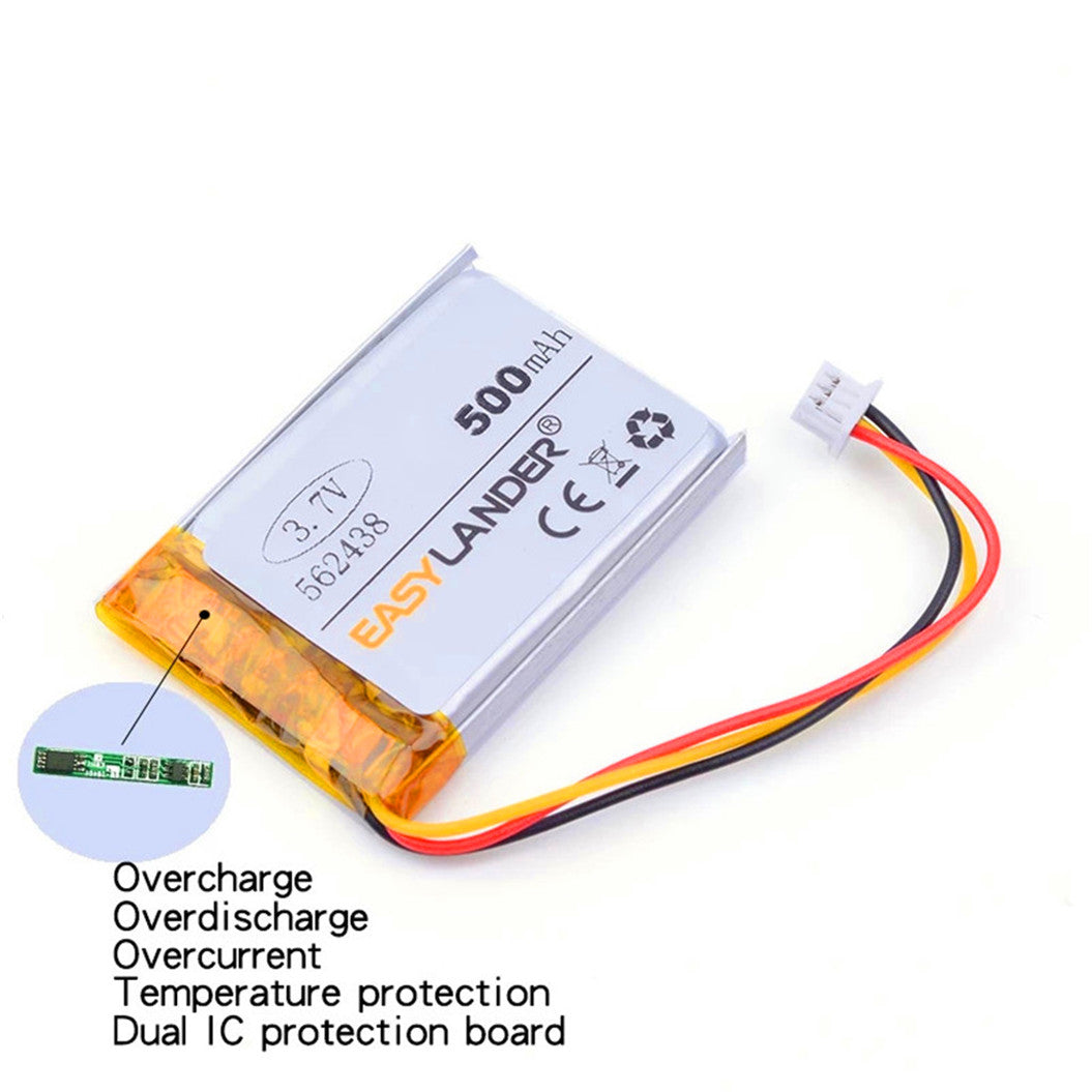3.7V 500mAH 562438 polymer lithium ion battery for mp3 mp4 DVR Sho me Combo 1 Shome Combo A1