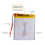 3.7V 2000mAh 505060 lithium battery for intercom Bluetooth speaker PDA POS GPSPOS