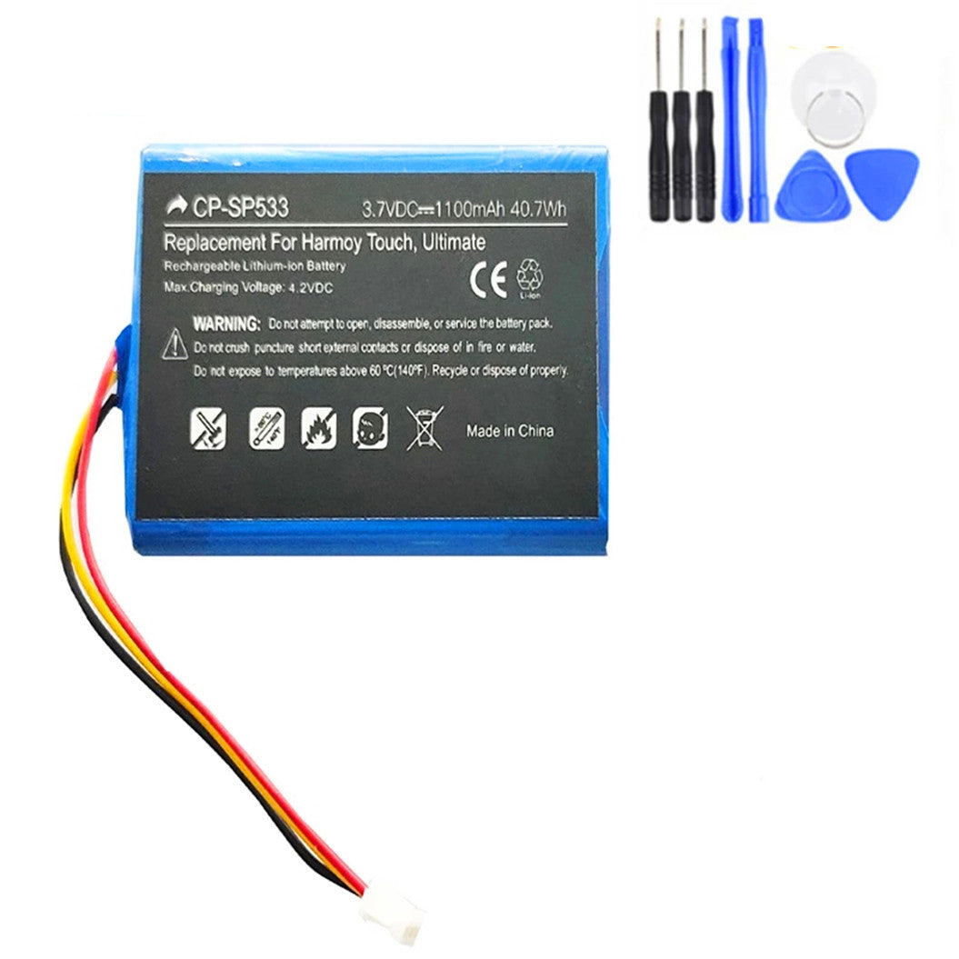 3.7V 1100mAh Replacement Battery For Logitech Harmony Touch Ultimate 3-wire Plug+tools