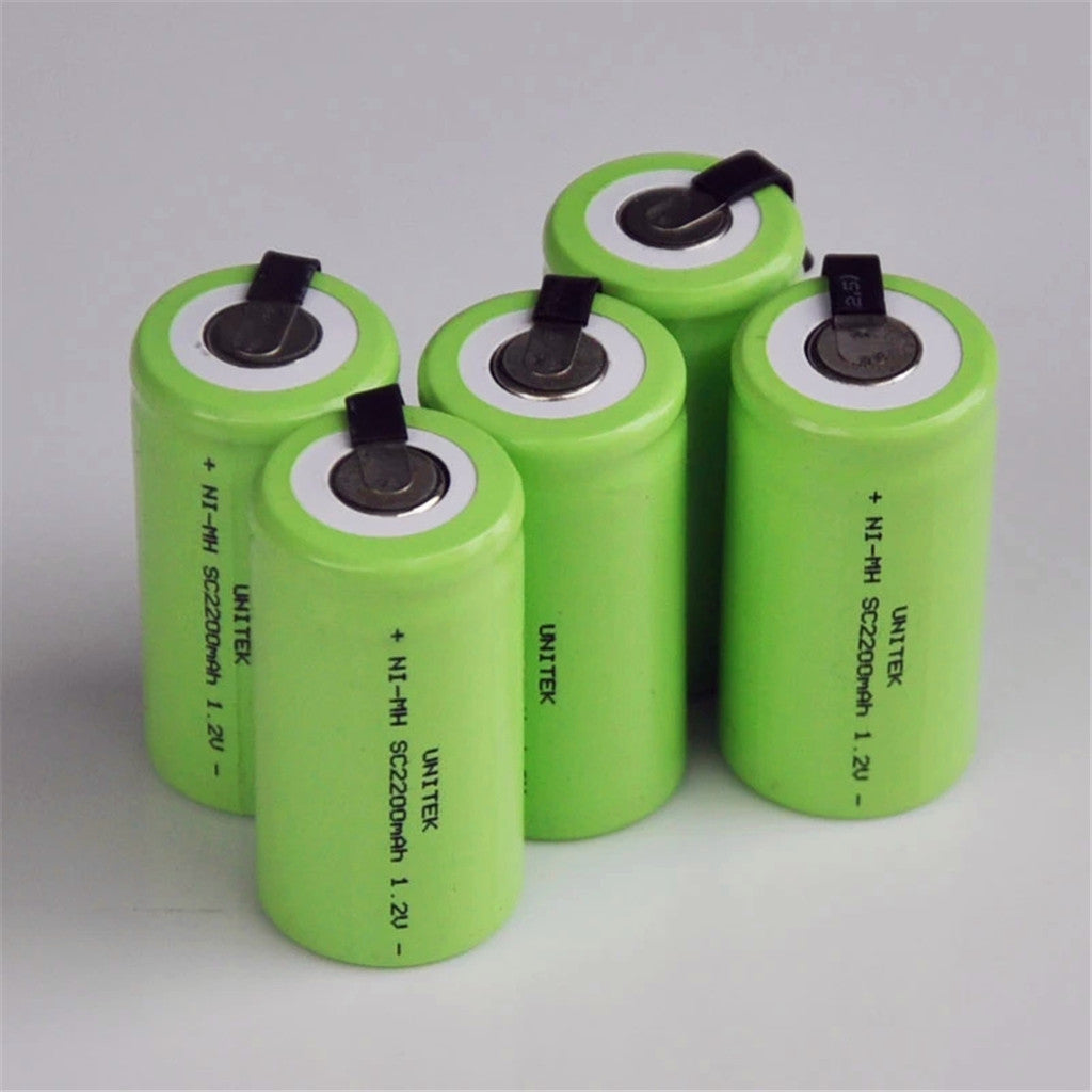 5pcs 2200mAh 1.2V SC Ni-Mh battery Sub C battery for Electric Drill driver Makita Bosch Dewalt Hitachi Tools