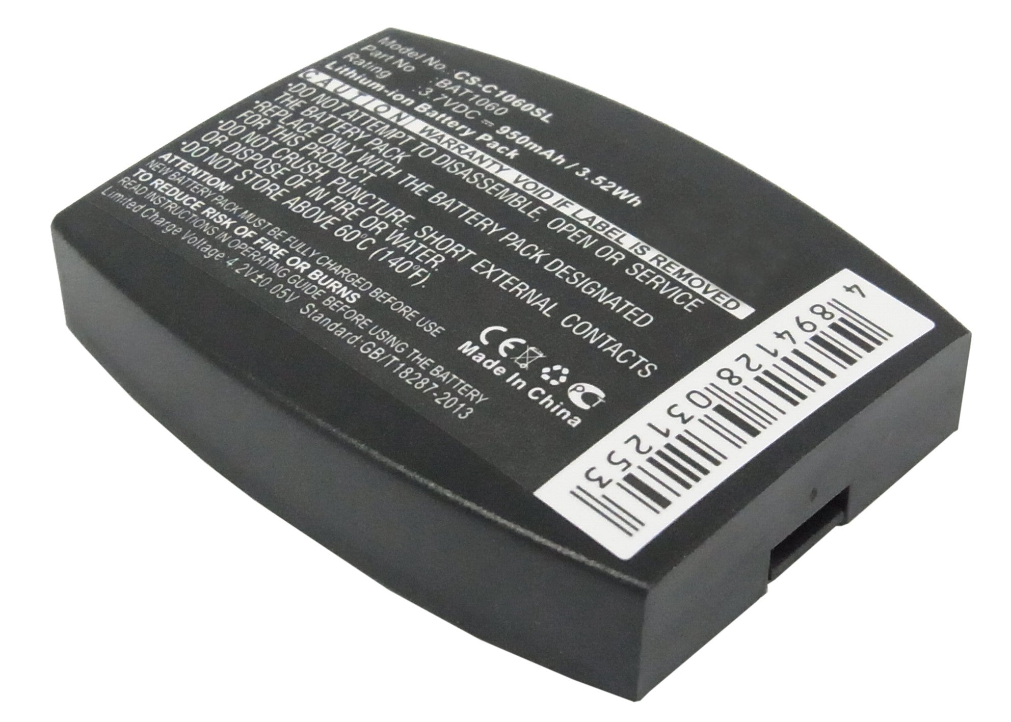 3.7V 950mAh Wireless Headset battery for C1060 C1060 Wireless Intercom RF1060 T-1 T-1 drive-thru headsets XT-1 Li-ion